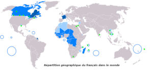 Répartition du français dans le monde